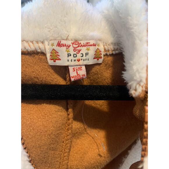 Merry Christmas Poof Wm's Pajamas Reindeer Jumpsuit Size Large NWOT - Picture 2 of 3